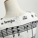 Wellwits Women's Boat Neck Sash Tie Music Note Print Midi Fall Swing Dress M