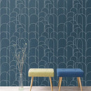 Peel and Stick Wallpaper Modern Blue Geometric Wallpaper 17.71 in X 118