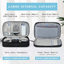 FYY Electronic Organizer, Travel Cable Organizer Bag Pouch Electronic Accessories Carry Case Portable Waterproof Double Layers All-in-One Storage Bag for Cable, Cord, Charger, Phone, Earphone Black