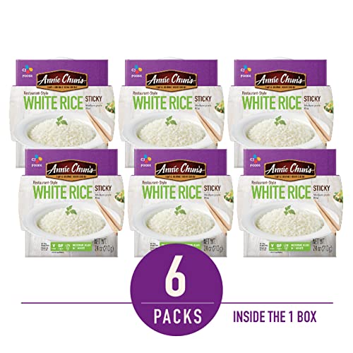 Cooked White Sticky Rice: Instant, Microwaveable, Nutritious & Delicious, 7.4 Oz