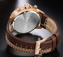 NAVIFORCE Mens Military Watches Sport Waterproof Quartz Leather Casual Date Luxury Wrist Watch Rose Gold
