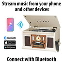 8-in-1 Bluetooth Record Player & Multimedia Center, Built-in Stereo Speakers