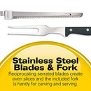 Electric Knife for Carving Foam & More, Storage Case & Serving Fork Included, White