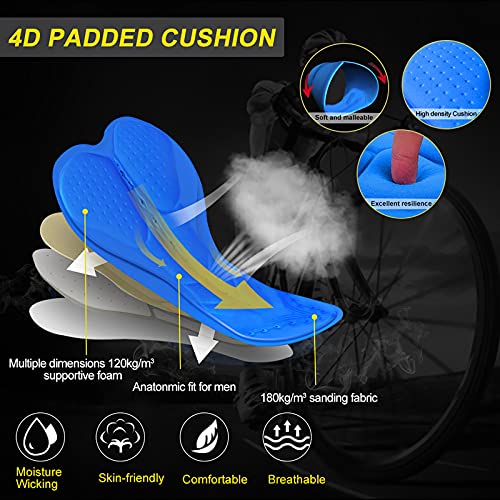 Men's Cycling Underwear, 3D Padded Bike Shorts,Quick Dry Breathable Bicycle Leggings
