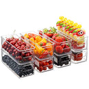 Set Of 8 Stackable Plastic Food Storage Bins - Refrigerator Organizer with Handles