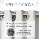 Navara Medallion Room-Darkening Window Curtain, Single Panel, 52" x 95" (1 Panel)