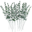 24pcs Eucalyptus Stems Decor Artificial Eucalyptus Leaves Faux Greenery Branches