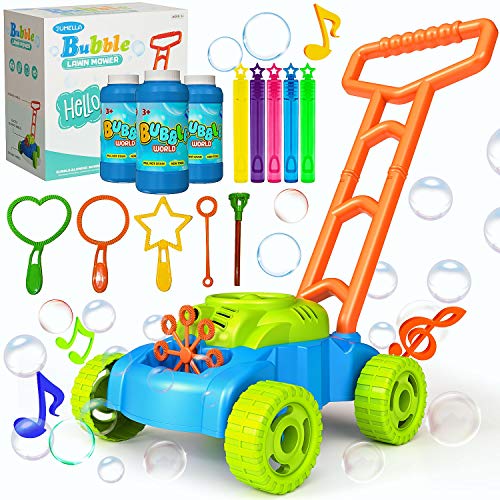 Lawn Mower Bubble Machine for Kids - Automatic Bubble Mower with Music
