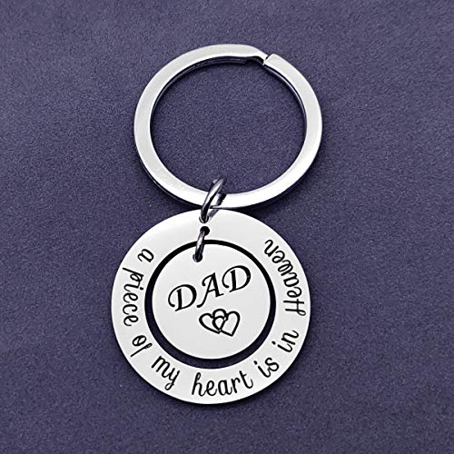 Dad Memorial Jewelry Gift A Piece of My Heart Is In Heaven Dad Memorial Keychain