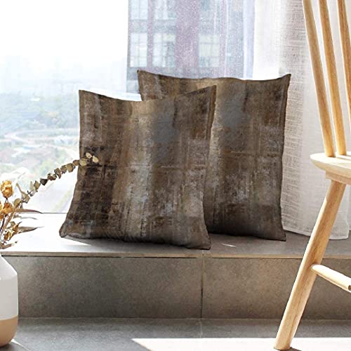 Taupe Abstract Art Artwork Pillow Cover, Gallery Modern Decorative Throw Pillows