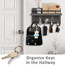 OurWarm Key Holder for Wall Decorative with 5 Key Hooks, Wall Mounted Key Hangers for Wall with Mail Key Rack, Wooden Mail Organizer with Shelf, Rustic Home Decor for Entryway Mudroom Office Hallway