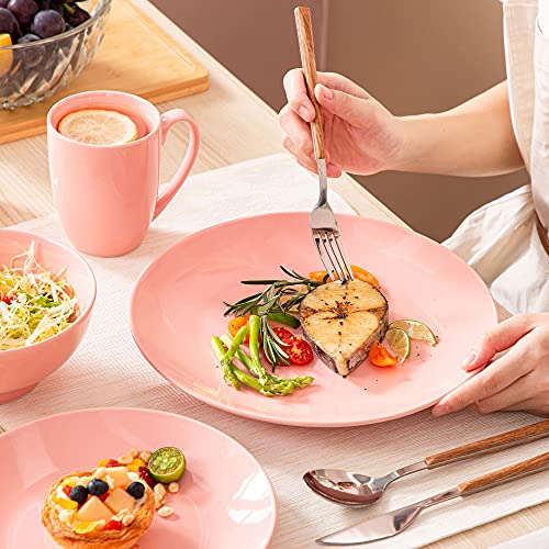 Round Porcelain Dinnerware Set, 16-Piece Dishwasher Safe Ceramic Dishes