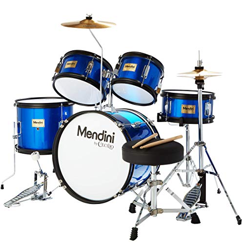 Starter Drums Kit with Bass, Toms, Snare, Cymbal, Hi-Hat, Drumsticks & Seat