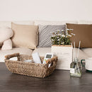 Hand-Woven Small Wicker Baskets, Seagrass Storage Baskets with Wooden Handles