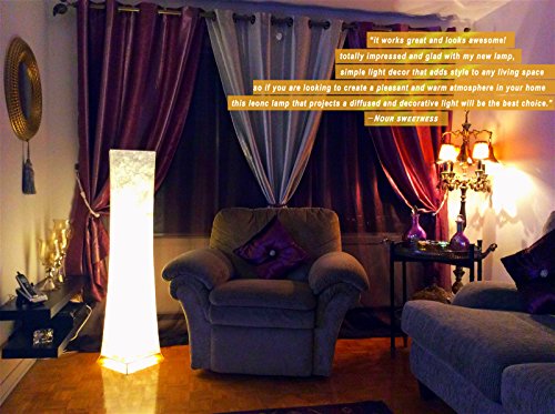61" Soft Light Floor Lamp,LEONC RGB Color Changing LED Tyvek Fabric Shade