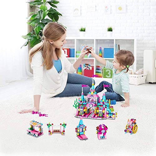 Girls Building Blocks Set Toy, 568 pcs Princess Castle Toys | 25 in 1 Models Pink Palace