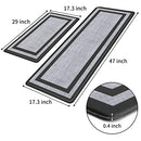 Kitchen Mat [2 PCS] Cushioned Anti-Fatigue Kitchen Rugs Non-Skid Waterproof