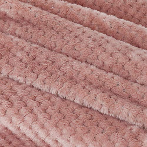 Waffle Textured Extra Large Fleece Blanket, Super Soft and Warm Throw Blanket for Couch