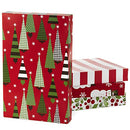 Hallmark Christmas Gift Boxes with Lids in Assorted Designs (Pack of 12: Trees, Stripes, Snowmen, Holly)