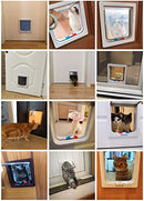 Cat Door with 4 Way Locking, Quiet Pet Doors for Cats, Large Cat Doors