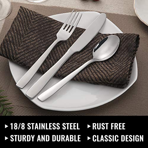 48-Piece Silverware Set with Steak Knives for 8, Stainless Steel Flatware Cutlery Set
