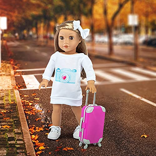 16 Pcs American 18 Inch Doll Suitcase Luggage Travel Set for Girl 18" Doll Travel Carrier