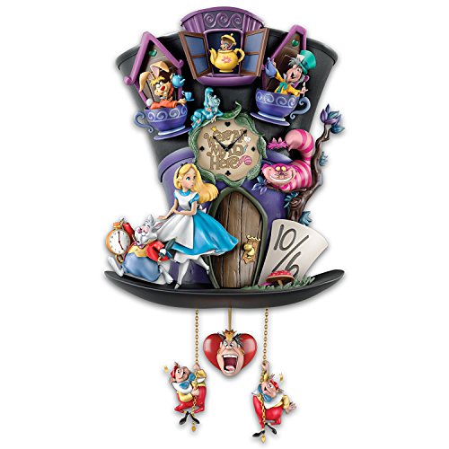 Disney Alice in Wonderland Mad Hatter Light Up  Cuckoo Clock