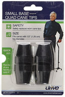 Drive Medical Small Base Quad Cane Tips, Black (RTL10320BKB)