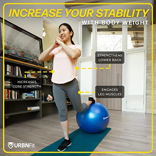 Yoga Ball in Multiple Sizes for Workout, Pregnancy, Stability - Anti-Burst Swiss Balance Ball