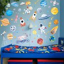 6 Sheets Space Wall Decal Planet Wall Sticker Solar System Wall Decals