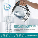 KOIOS Electric Kettle 1.8L Hot Water Boiler Teapot & Glass Tea Kettle with LED