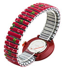 Christmas Stretch Watch with Special Design on Band (Christmas Candy Red)