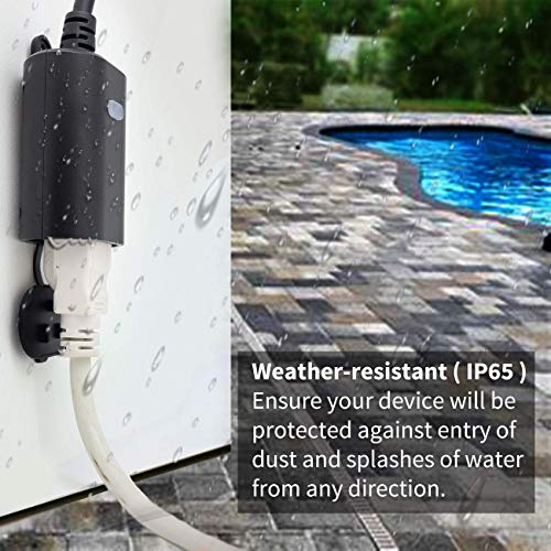 Outdoor Smart Plug WiFi Outlet Heavy Duty Plug-in Outlet, Remote Control, Waterproof