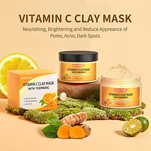 Turmeric Vitamin C Clay Mask with Kaolin Clay and Turmeric