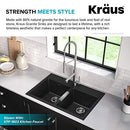 Kitchen Sink, 33-Inch Equal Bowls, Black Onyx Granite, KGD-433B model