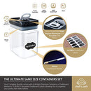 Airtight Food Storage Container Set - Set of 6, All Same Size, Includes Labels & Marker