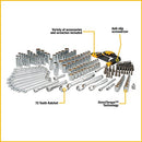 DEWALT Mechanics Tool Set, 1/4" & 3/8" & 1/2" Drive, SAE/Metric, 205-piece
