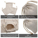 Calary 100pcs Double Canvas Drawstring Bag Cotton Pouch Gift Sachet Bags