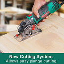 Mini Circular Saw, HYCHIKA Compact Circular Saw Tile Saw with 3 Saw Blades 4A