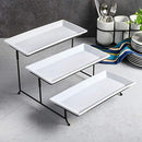 Gibson Home Gracious Dining Dinnerware, 3-Tier Rectangle Plate Set