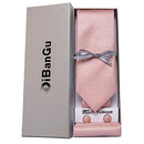 Mens Blush Pink Tie Set Rose Gold Ties for Men Silk Plaids