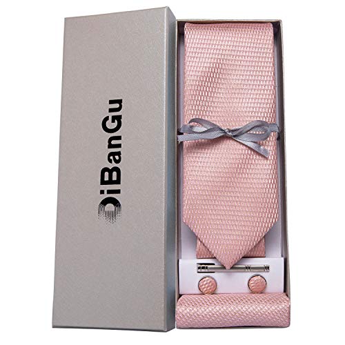 Mens Blush Pink Tie Set Rose Gold Ties for Men Silk Plaids