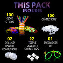 Premium Glow Sticks 100 Bulk Party Supplies Glow in The Dark 12 Hours Glow Party Pack 8 inch with Unique Connectors Neon Glow Bracelets Necklaces for Kids Camping Accessories 205 Pcs
