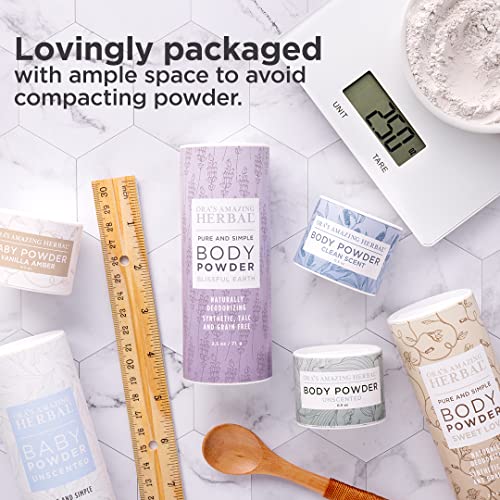 Body Powder, Talc Free Powder for Women, Talcum Powder, Blissful Earth Scent