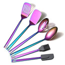 Kitchen Utensils Set, 6 Pieces Stainless Steel , Titanium Rainbow Plating