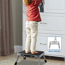 1-Step 330lbs Capacity Folding Metal Step Stool, Portable Step Ladder, Non-Slip, Sturdy