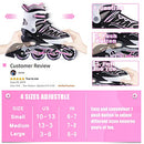2pm Sports Cytia Pink Girls Adjustable Illuminating Inline Skates with Light up Wheels