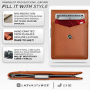 SUAVELL Leather Slim Wallets for Men. Wallet Card Holder with Money Clip.