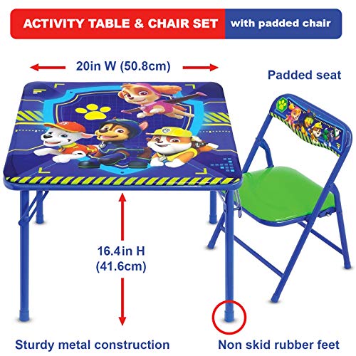 Paw Patrol Junior Table & Chair Set, Folding Table, Padded Chairs