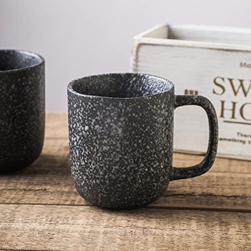 Stone Lain Tom Rustic Stoneware Dinnerware Set for 8, Black and White Reflection